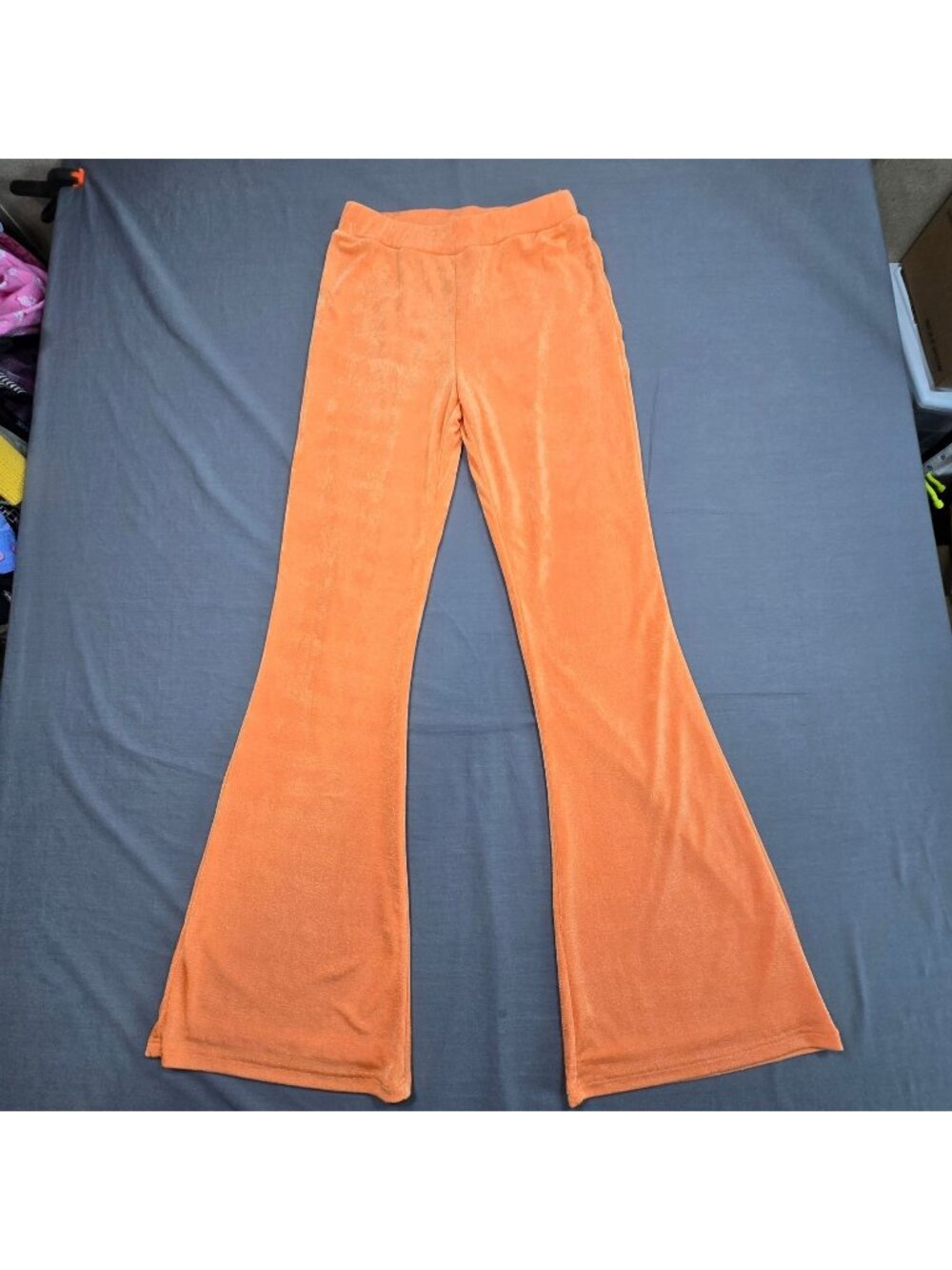 The Foxy Kind Large Flare Leg Pants Orange Festival Stretch Tangerine